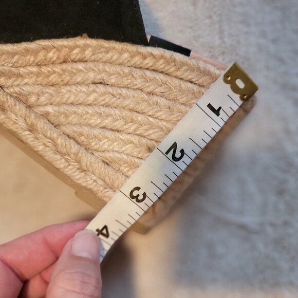 Gaimo Suede Wedges Black Slip On Slide Peep Toe Espadrille - Picture 13 of 14